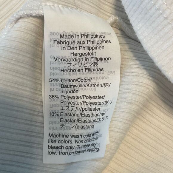 J. Crew Ruffle Shoulder Ribbed Tank Top White Knit Sleeveless Scoop Neck S - Picture 5 of 6